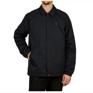 CONVERSE PRIMA SOFTCOLLECTION COACHES JACKET IN BLACK SIZE LARGE NWT
